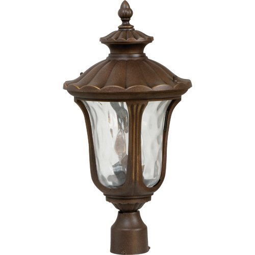 Craftmade 11" Exterior Post Light in Aged Bronze with Clear Hammered Glass