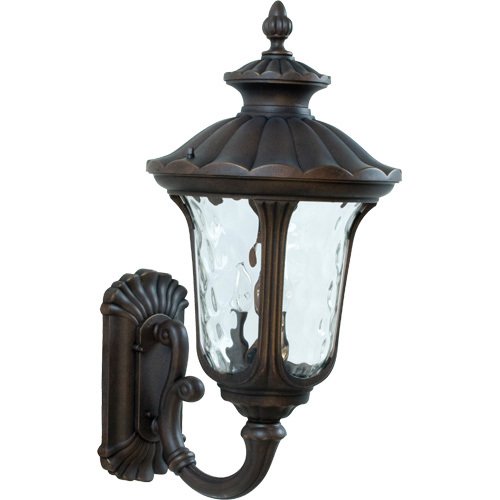 Craftmade 14" Exterior Wall Light in Aged Bronze with Clear Hammered Glass