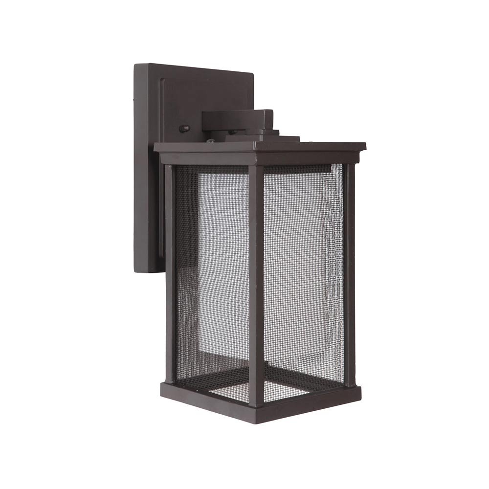 Craftmade 1 Light Medium Wall Mount in Oiled Bronze with Mesh (Outer)/White Frosted (Inner) Shade