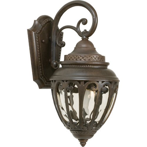 Craftmade 8" Exterior Wall Light in Aged Bronze with Champagne Hammered Glass