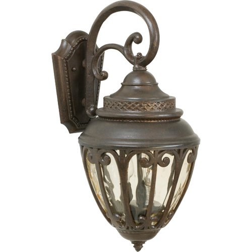 Craftmade 10" Exterior Wall Light in Aged Bronze with Champagne Hammered Glass