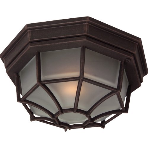 Craftmade 10 5/8" Flush Mount Exterior Light in Rust with Frosted Glass