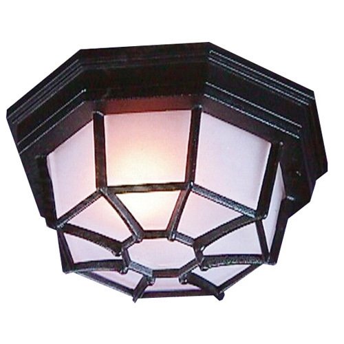 Craftmade 8 1/2" Flush Mount Exterior Light in Matte Black with Frosted Glass