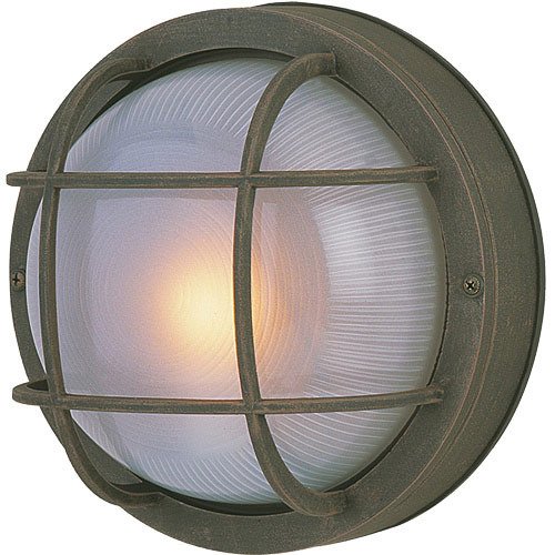 Craftmade 10" Flush Mount Exterior Light in Rust with Frosted Halophane Glass