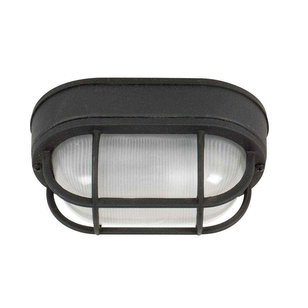 Craftmade Bulkhead 1 Light Small Flushmount in Matte Black with Frosted Halophane Glass