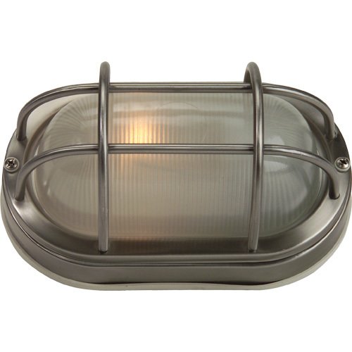 Craftmade 5" Flush Mount Exterior Light in Stainless Steel with Frosted Halophane Glass