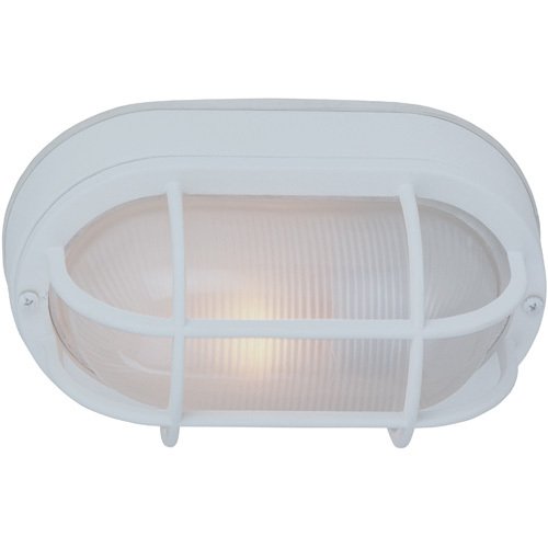 Craftmade 6 1/2" Flush Mount Exterior Light in Matte White with Frosted Halophane Glass