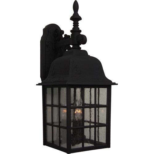 Craftmade 8 1/2" Exterior Wall Light in Matte Black with Seeded Glass