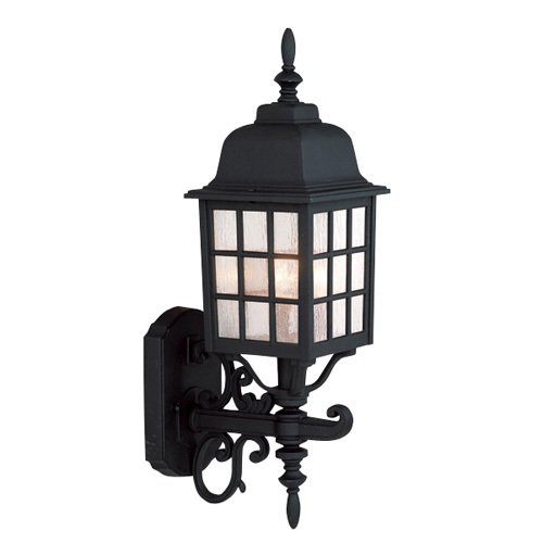 Craftmade 8 1/2" Exterior Wall Light in Matte Black with Seeded Glass