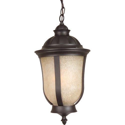 Craftmade 9 1/2" Hanging Exterior Light in Oiled Bronze with Tea Stained Scavo Glass
