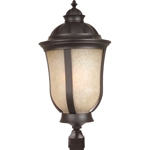 Craftmade 12" Exterior Post Light in Oiled Bronze with Tea Stained Scavo Glass