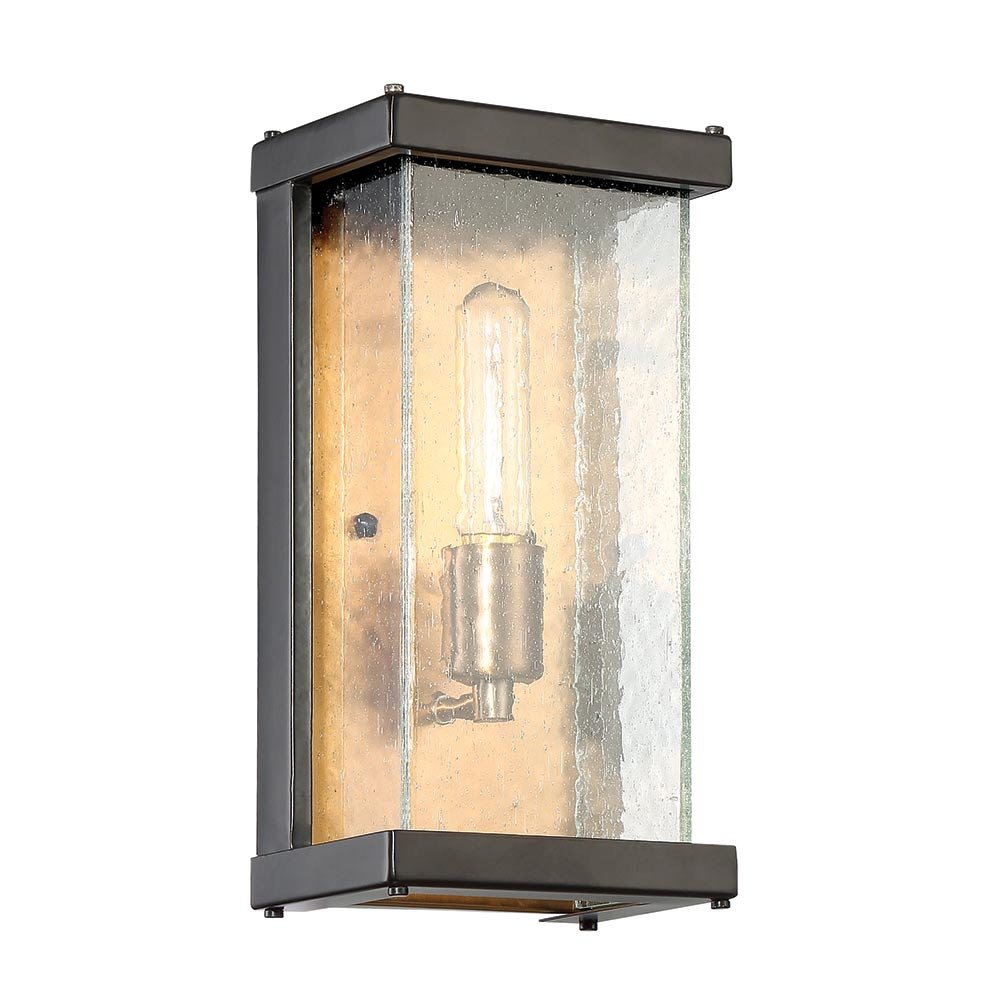Craftmade 1 Light Small Wall Mount in Midnight/Patina Aged Brass with Clear Seeded Glass