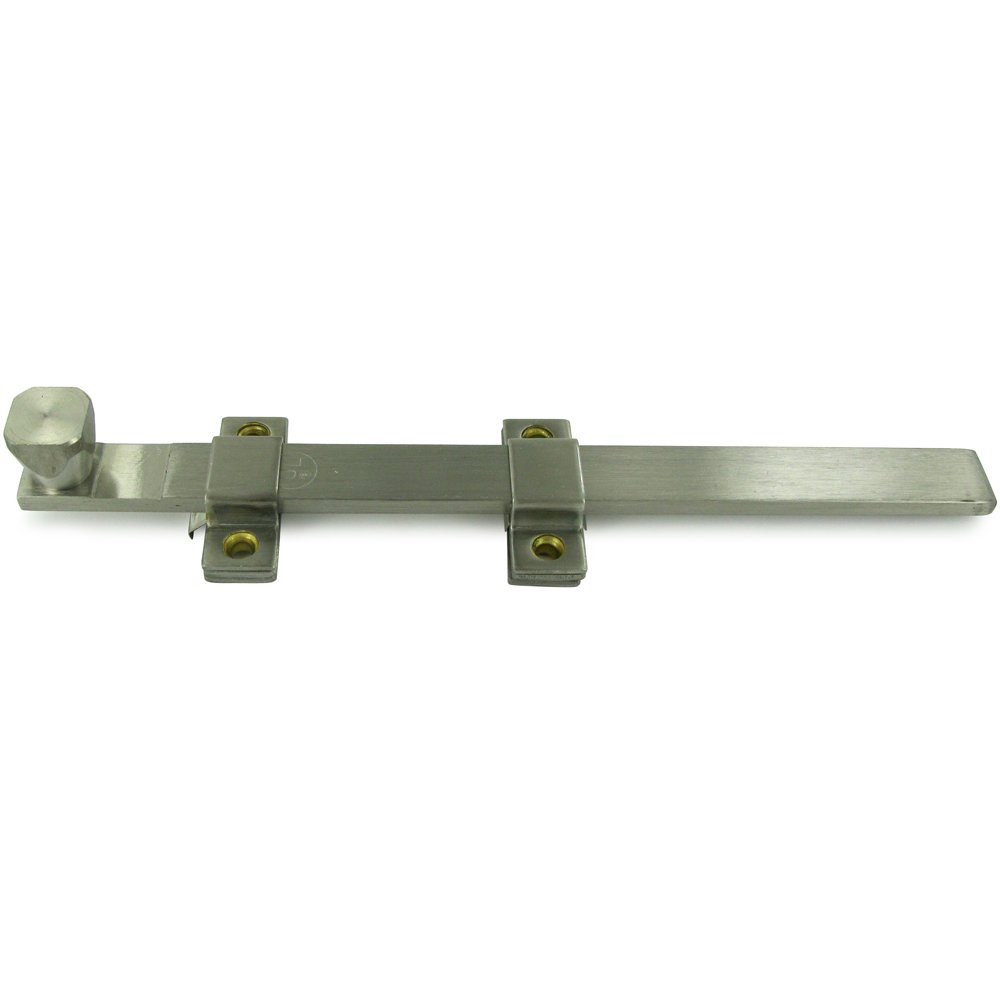Deltana Solid Brass 10" Heavy Duty Security Bolt in Brushed Stainless Steel