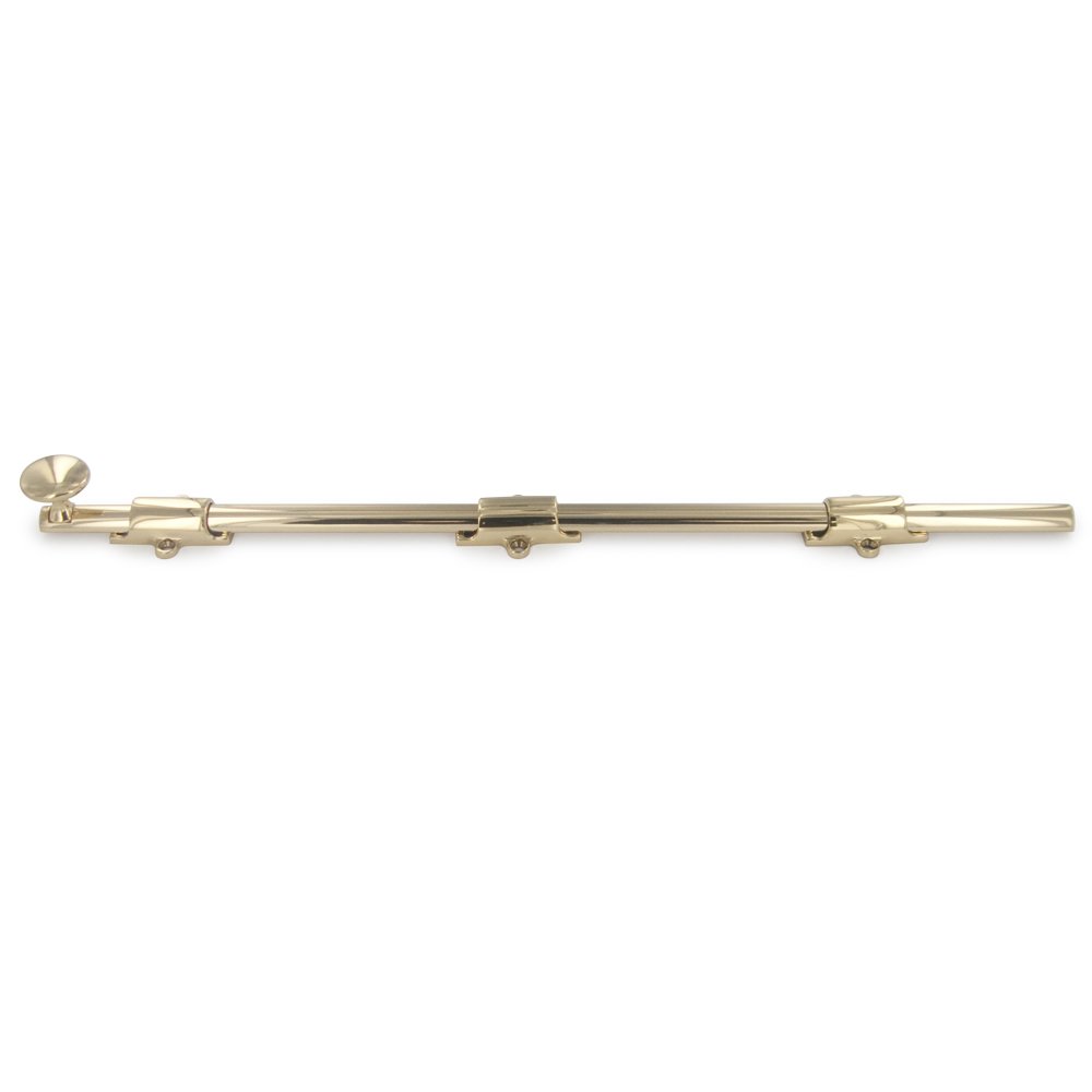 Deltana Solid Brass 18" Heavy Duty Surface Bolt in Polished Brass