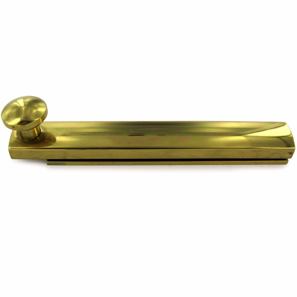 Deltana Solid Brass 4" Heavy Duty Surface Bolt with Concealed Screws in Polished Brass