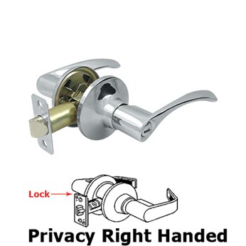 Deltana Right Handed Claremont Lever Privacy in Polished Chrome
