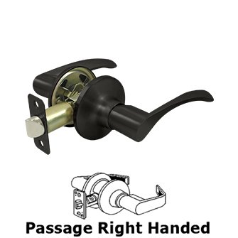Deltana Right Handed Claremont Lever Passage in Oil Rubbed Bronze
