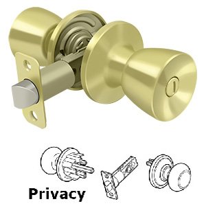 Deltana St. Thomas Privacy Door Knob in Polished Brass