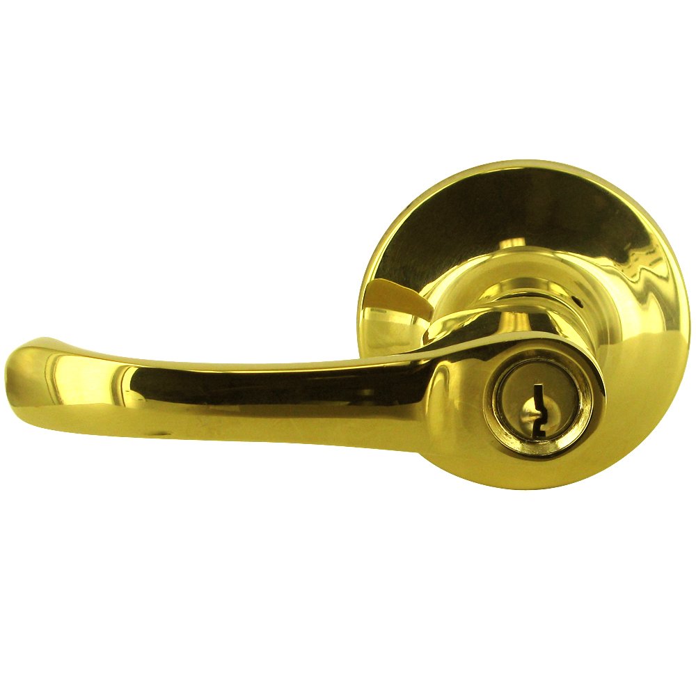 Deltana Keyed Entry Door Lever in PVD Brass