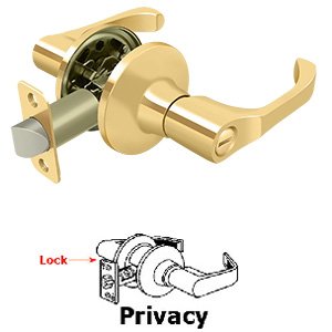 Deltana Manchester Privacy Door Lever in PVD Brass