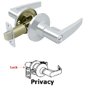 Deltana Morant Privacy Door Lever in Polished Chrome