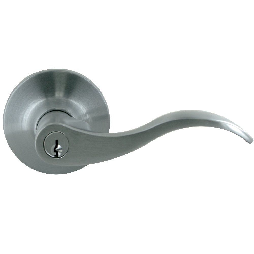 Deltana Keyed Right Handed Entry Door Lever in Brushed Chrome