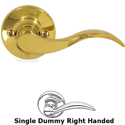 Deltana Right Handed Single Dummy Door Lever in PVD Brass