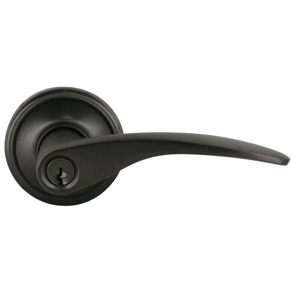 Deltana Keyed Right Handed Entry Door Lever in Oil Rubbed Bronze