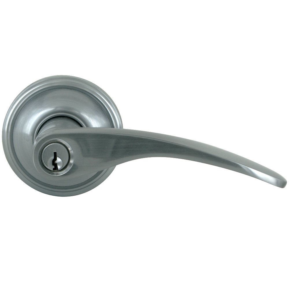 Deltana Keyed Right Handed Entry Door Lever in Brushed Chrome