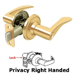 Deltana Trelawny Right Handed Privacy Door Lever in PVD Brass