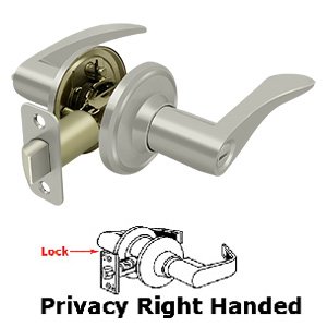 Deltana Trelawny Right Handed Privacy Door Lever in Brushed Nickel