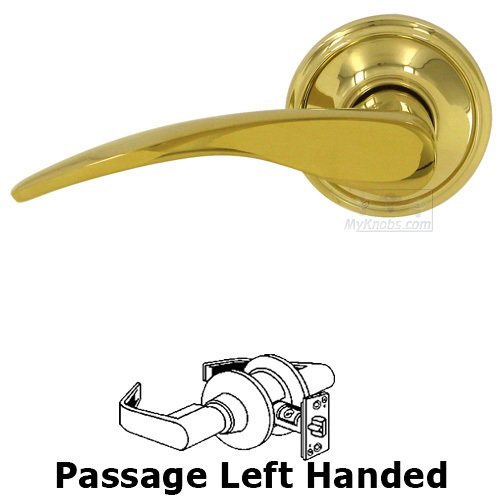 Deltana Left Handed Passage Door Lever in PVD Brass