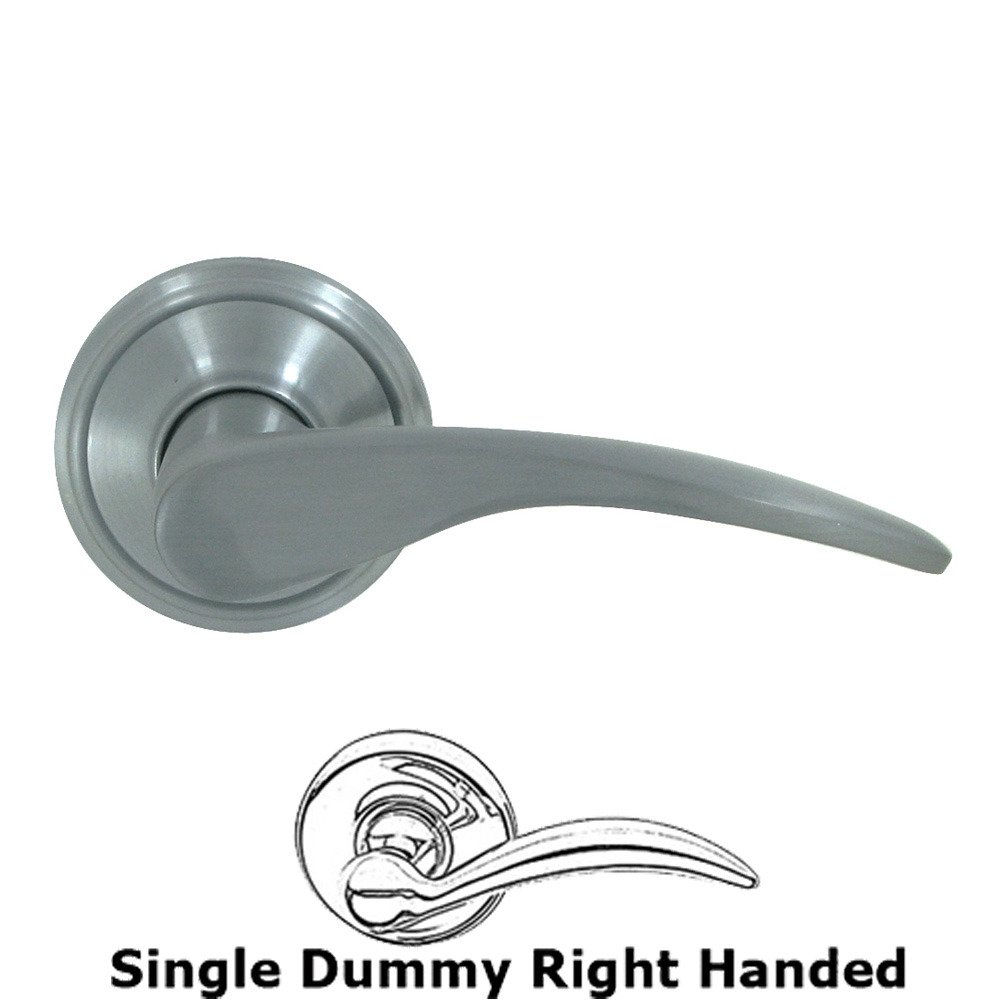 Deltana Right Handed Single Dummy Door Lever in Brushed Chrome