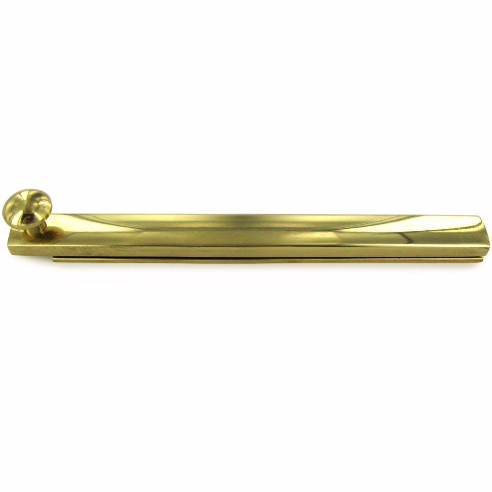 Deltana Solid Brass 6" Heavy Duty Surface Bolt with Concealed Screws in Polished Brass