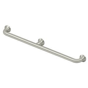 Deltana Solid Brass 36" Grab Bar with Center Post in Brushed Nickel