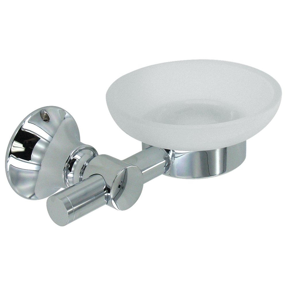 Deltana Soap Holder Dish with Glass in Polished Chrome