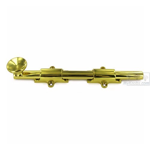 Deltana Solid Brass 8" Heavy Duty Surface Bolt in Polished Brass