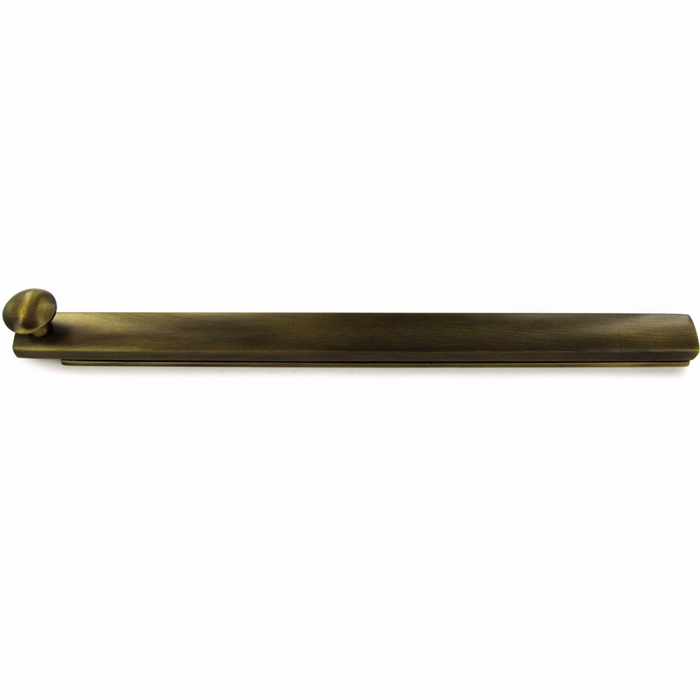 Deltana Solid Brass 8" Heavy Duty Surface Bolt with Concealed Screws in Antique Brass