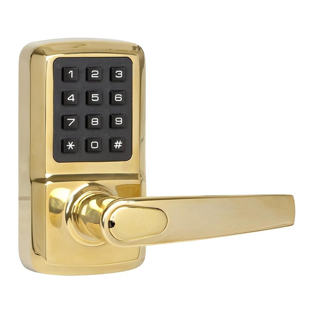 Delaney Hardware Entry SK500 Digital Lock with Right Handed Milton Lever in Lifetime Brass