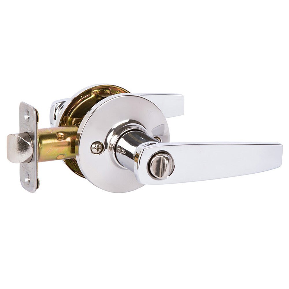 Delaney Hardware Privacy Milton Lever in Polished Chrome