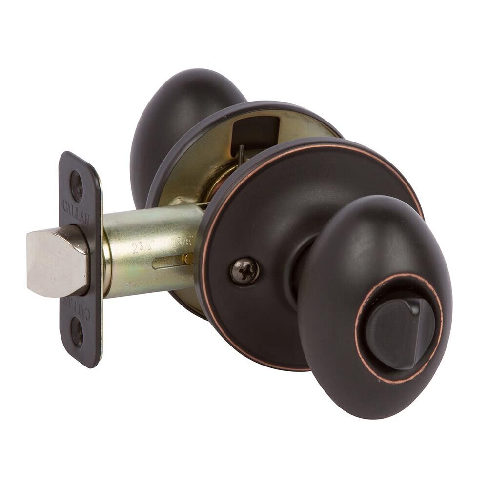 Delaney Hardware Privacy Carlyle Knob in Edged Oil Rubbed Bronze