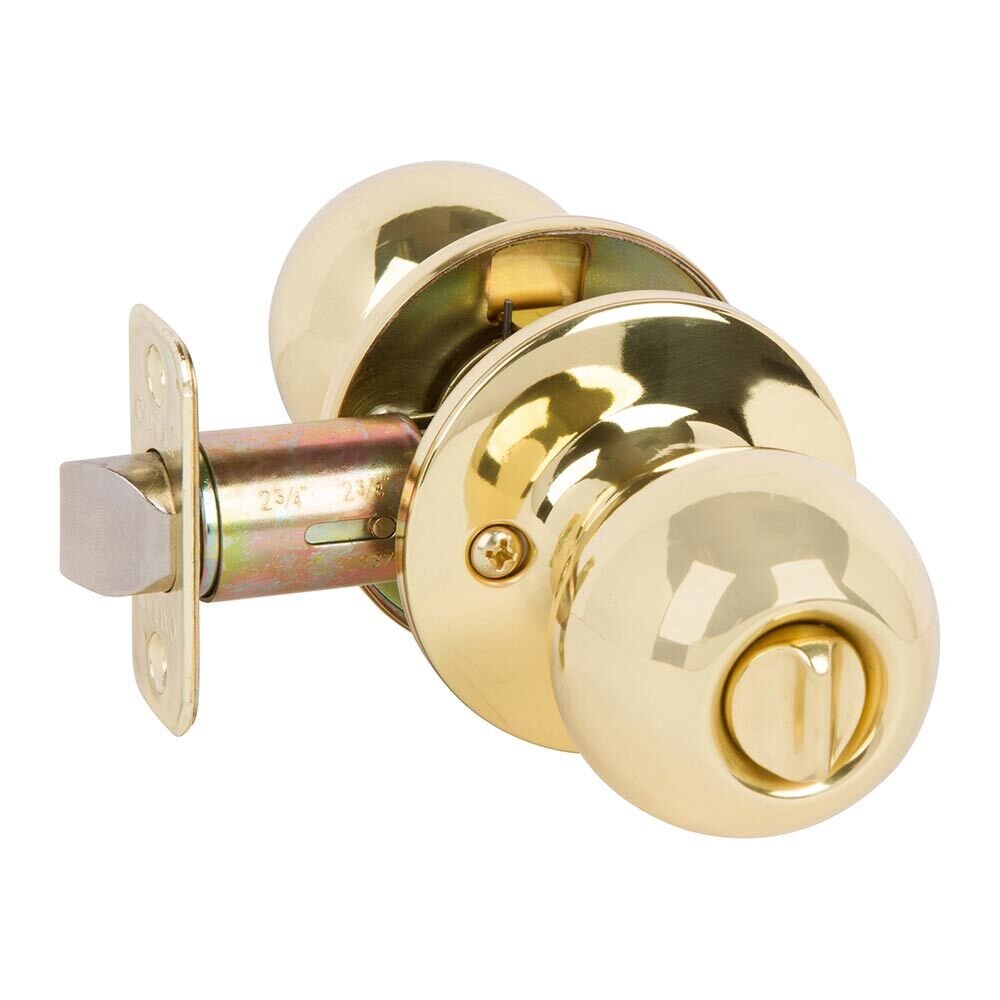 Delaney Hardware Privacy Fairfield Knob in Bright Brass