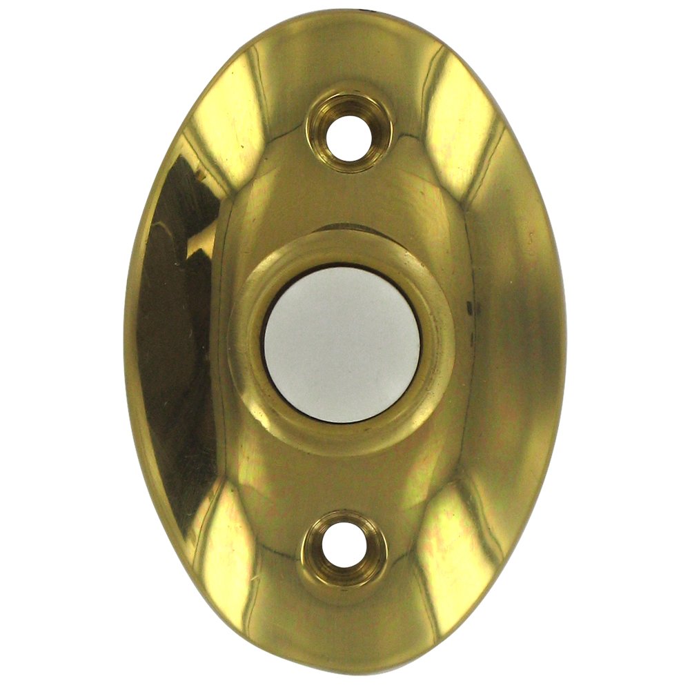 Deltana Solid Brass Standard Bell Button in Polished Brass