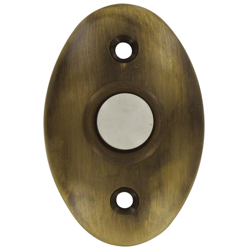 Deltana Solid Brass Standard Bell Button in Antique Brass
