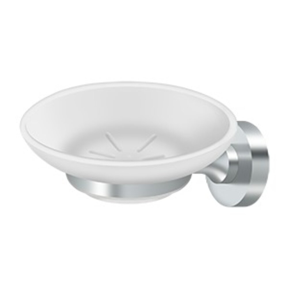 Deltana Soap Holder with Glass in Polished Chrome