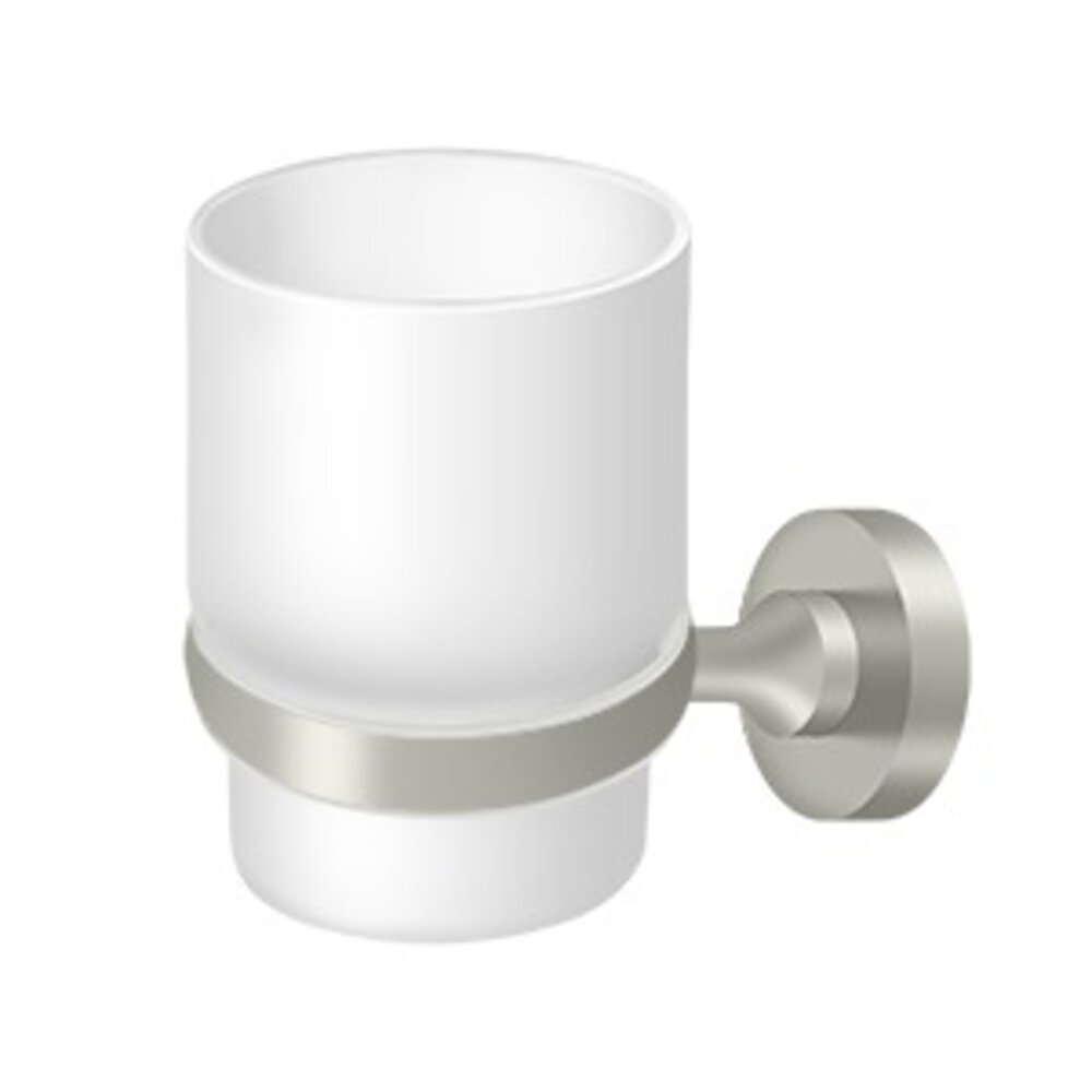 Deltana Toothbrush Holder with Glass in Brushed Nickel