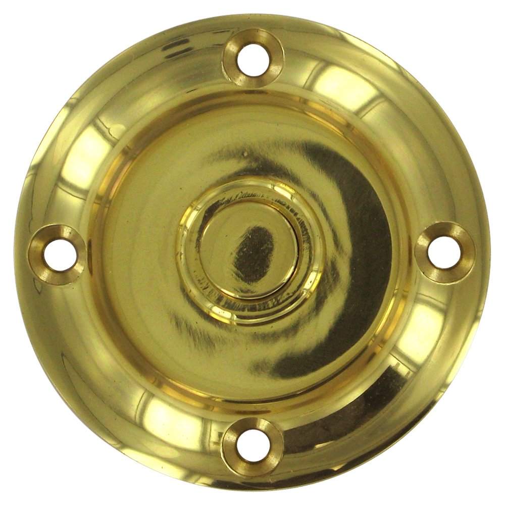 Deltana Solid Brass Round Contemporary Bell Button in Polished Brass