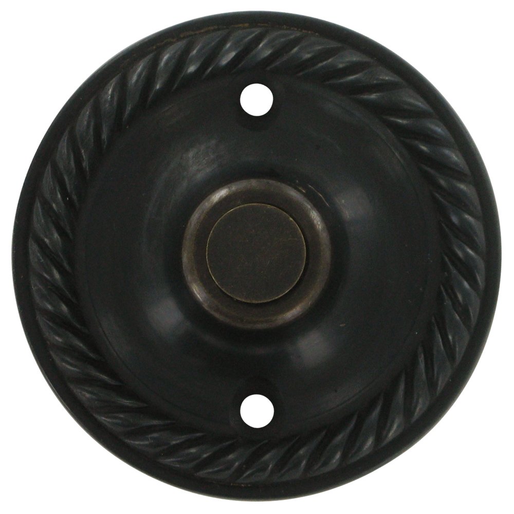 Deltana Solid Brass Round Rope Bell Button in Oil Rubbed Bronze