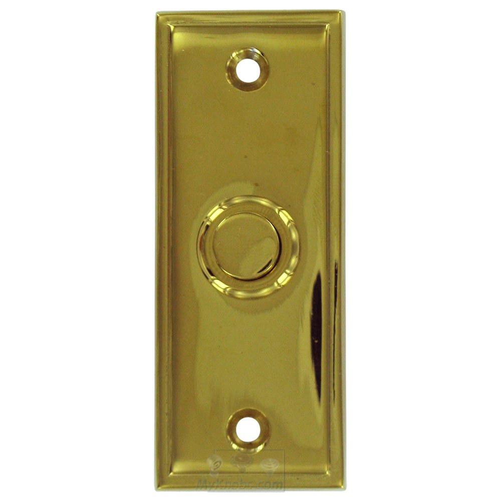 Deltana Solid Brass Rectangular Contemporary Bell Button in PVD Brass