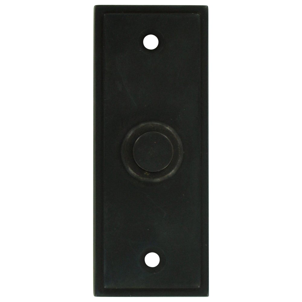 Deltana Solid Brass Rectangular Contemporary Bell Button in Oil Rubbed Bronze
